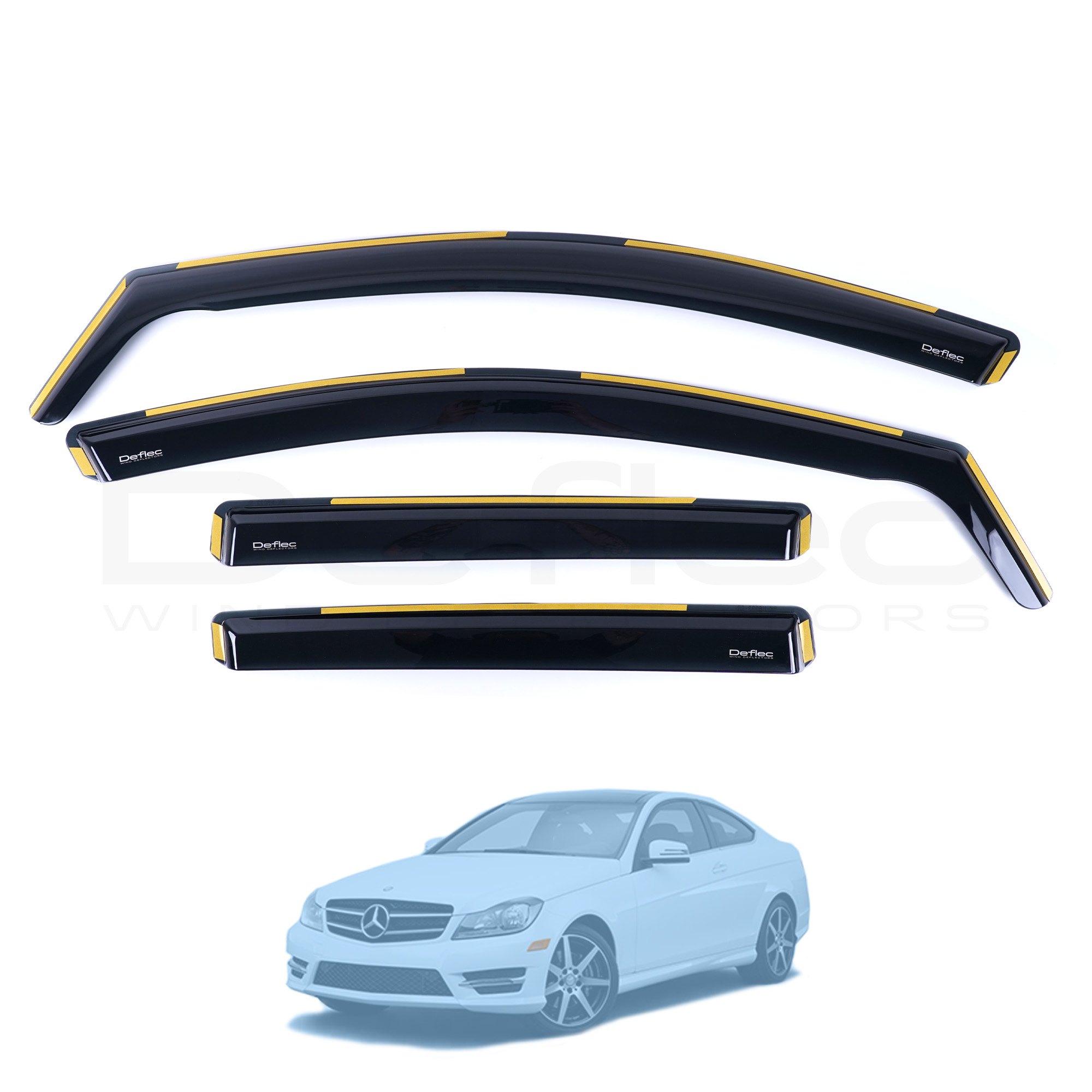 Mercedes C-Class 2015-2020 Deflec Smoked Wind Deflectors (5 Door) (4 pc)