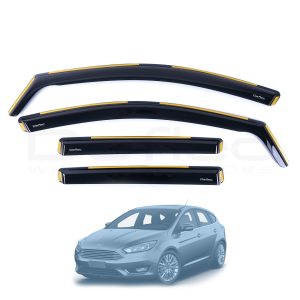 Ford Focus 2018 Onwards Deflec Smoked Wind Deflectors (4pc)