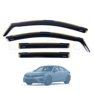 Honda Civic Hatchback 2023 Onwards Deflec Smoked Wind Deflectors (4pc)