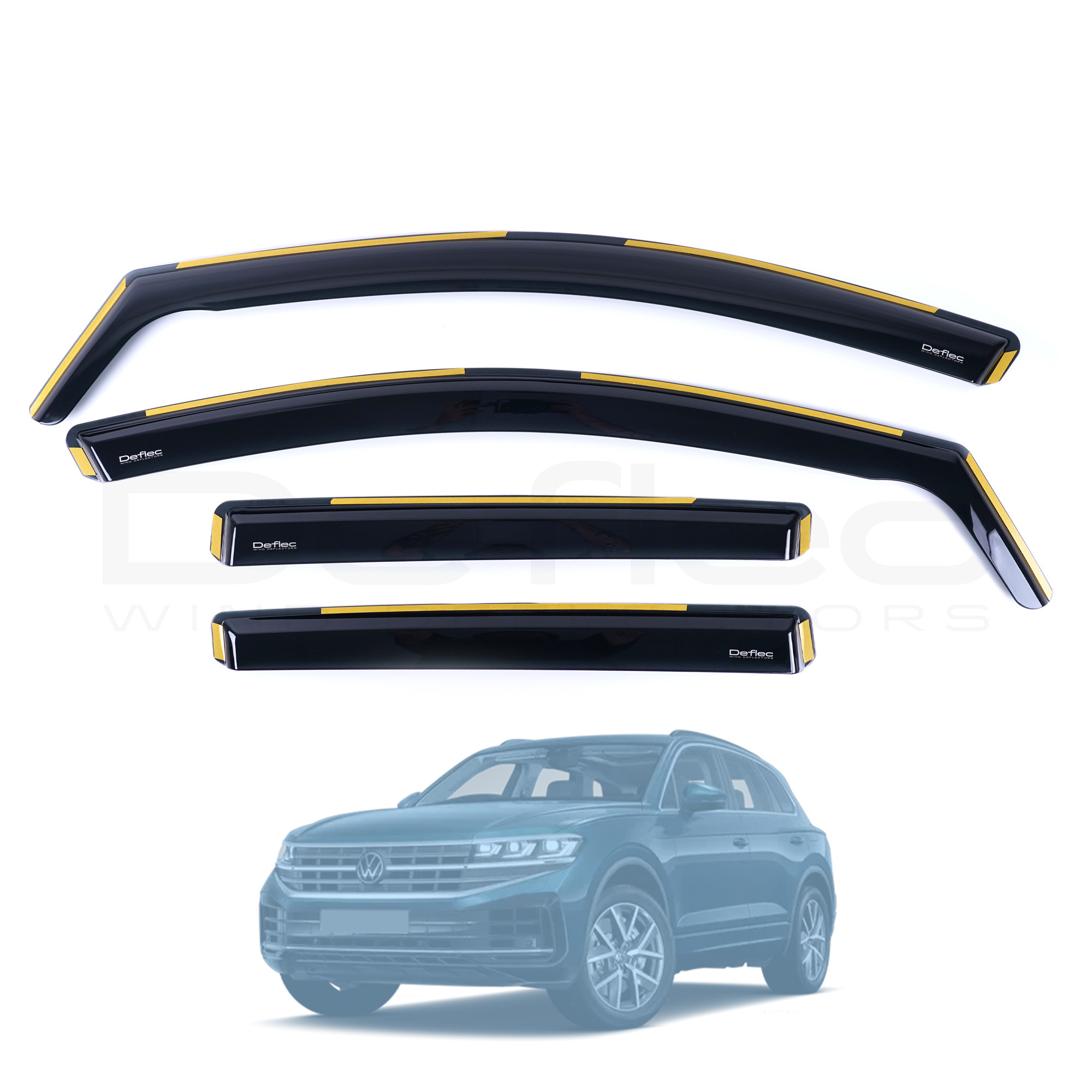VW Touareg 2019 Onwards Deflec Smoked Wind Deflectors (4pc)